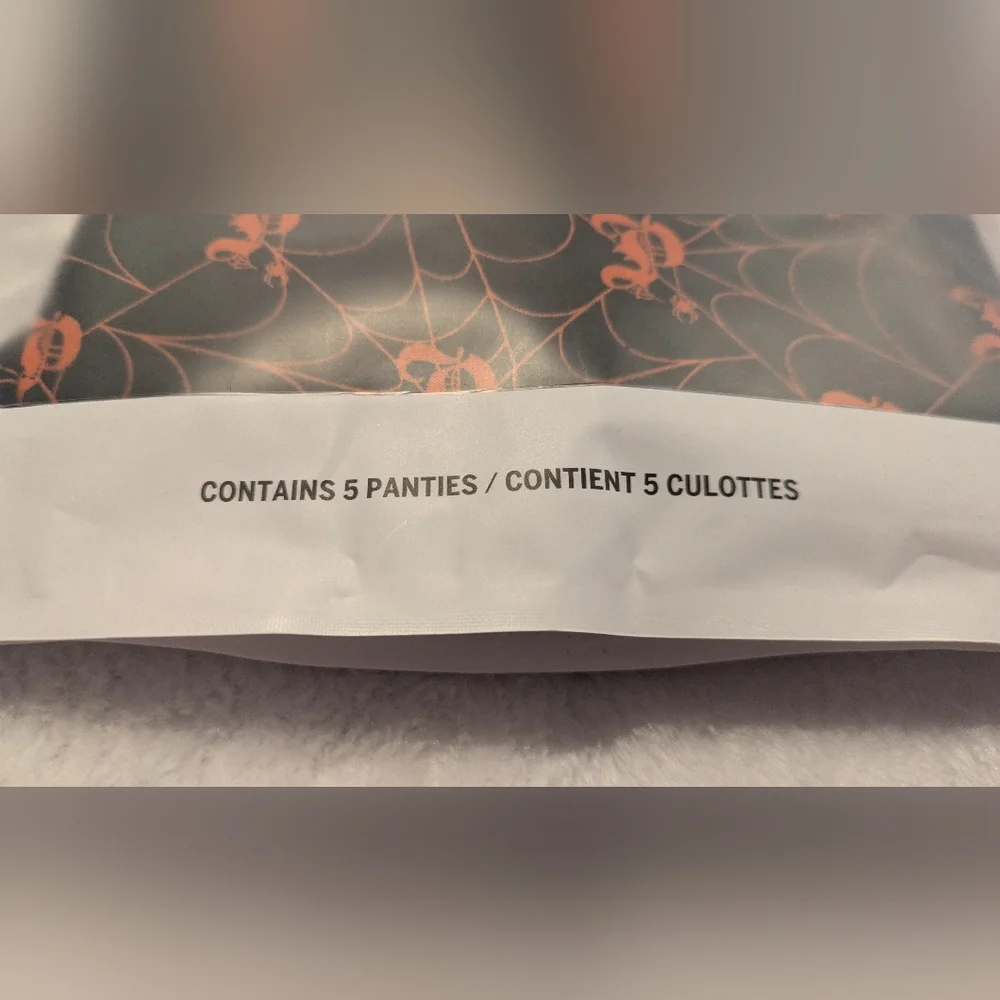 PINK Victoria's Secret Halloween Thong 5pack- Orange, Gray, Black - Picture 4 of 6